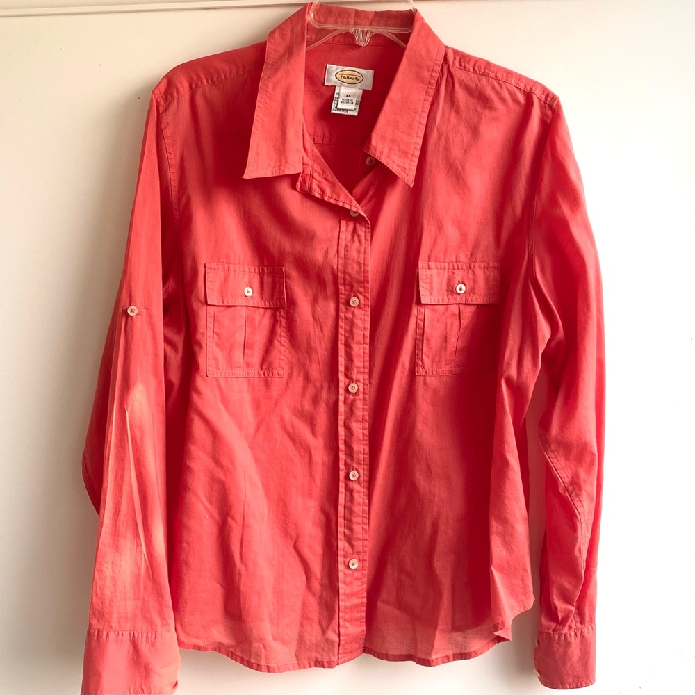Talbots Coral Button-Up Shirt